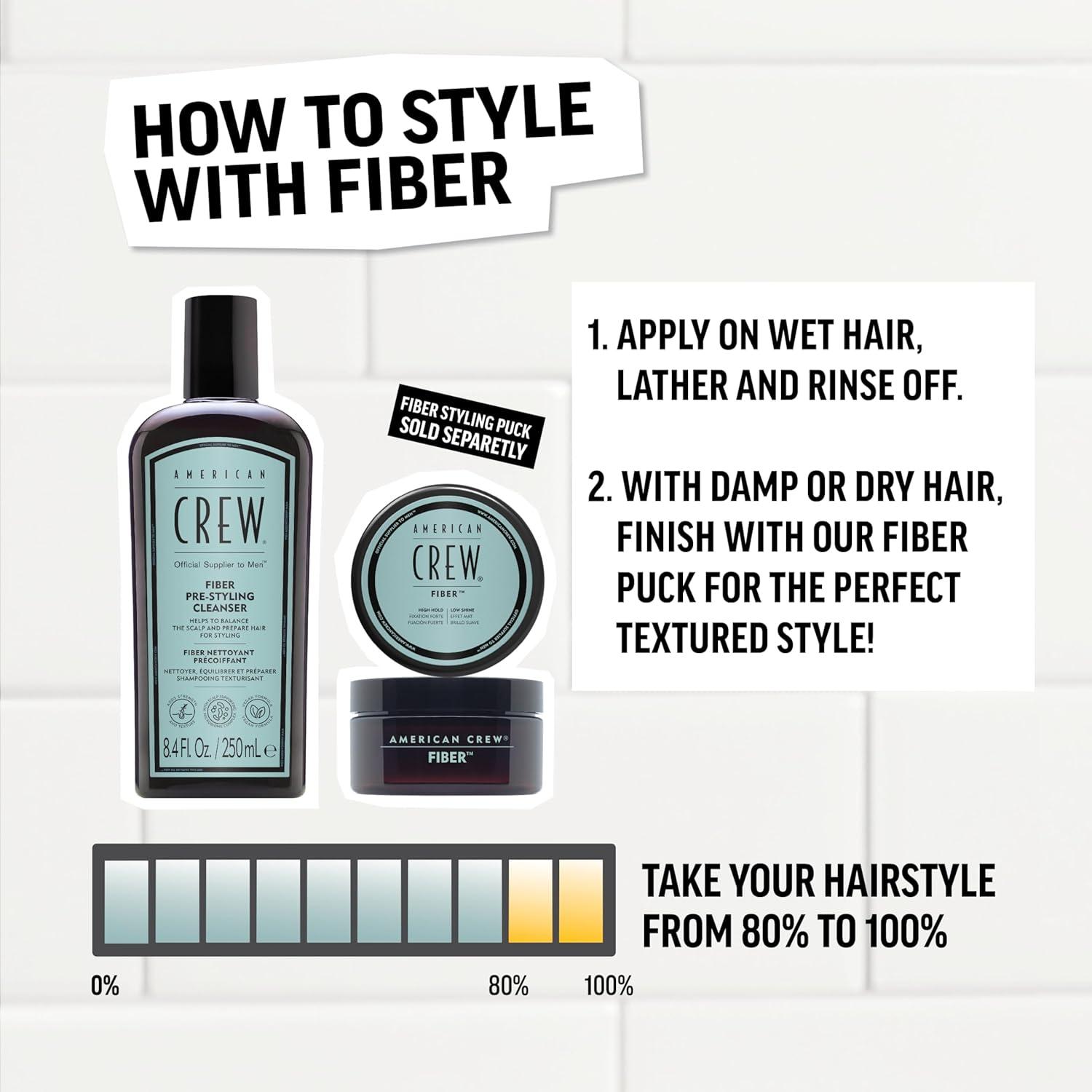 image:imageAMERICAN CREW Mens PreStyler Fiber Shampoo for Damaged amp Fine Hair Strengthening Shampoo Adds Thickness amp Shine Vegan 84 fl oz