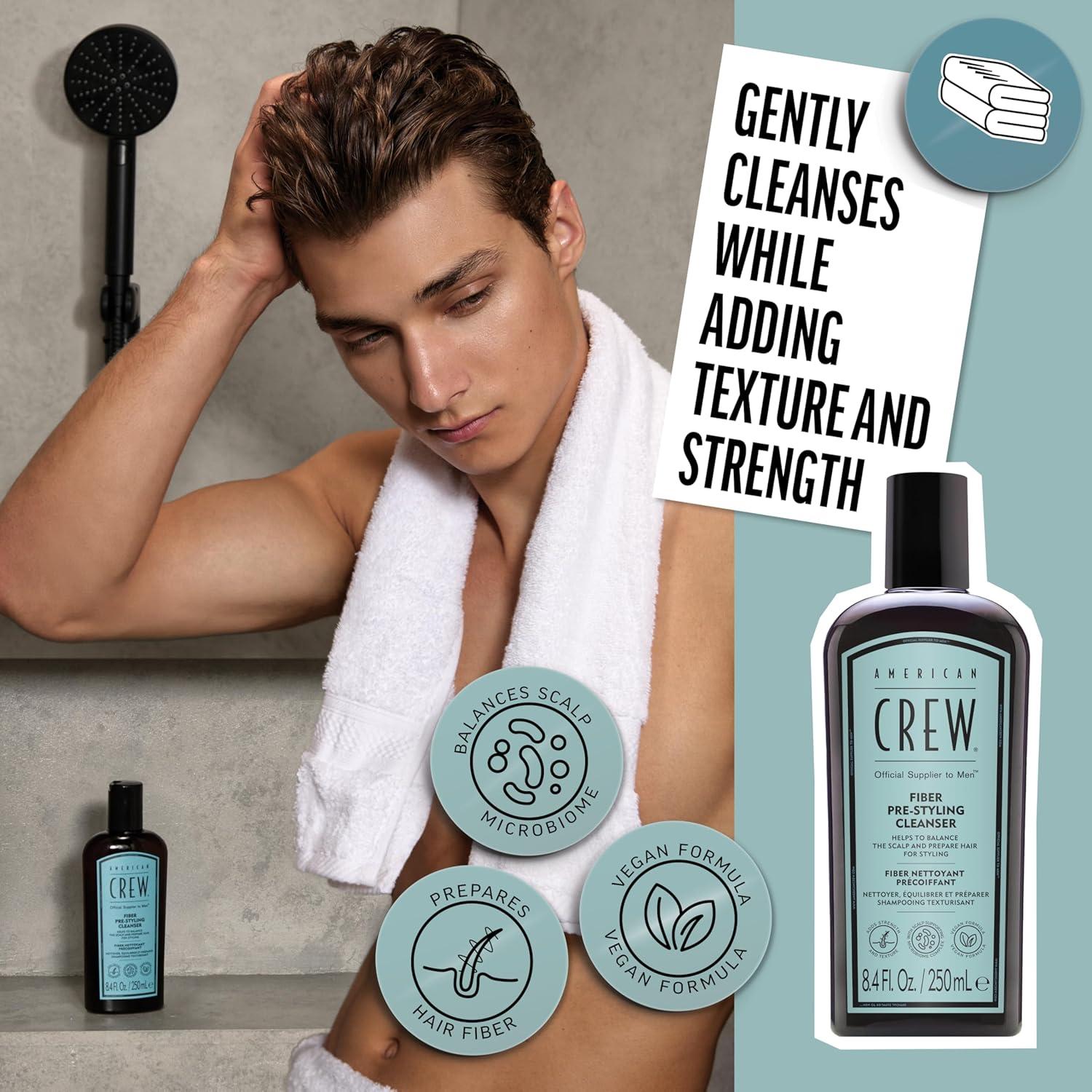 image:imageAMERICAN CREW Mens PreStyler Fiber Shampoo for Damaged amp Fine Hair Strengthening Shampoo Adds Thickness amp Shine Vegan 84 fl oz