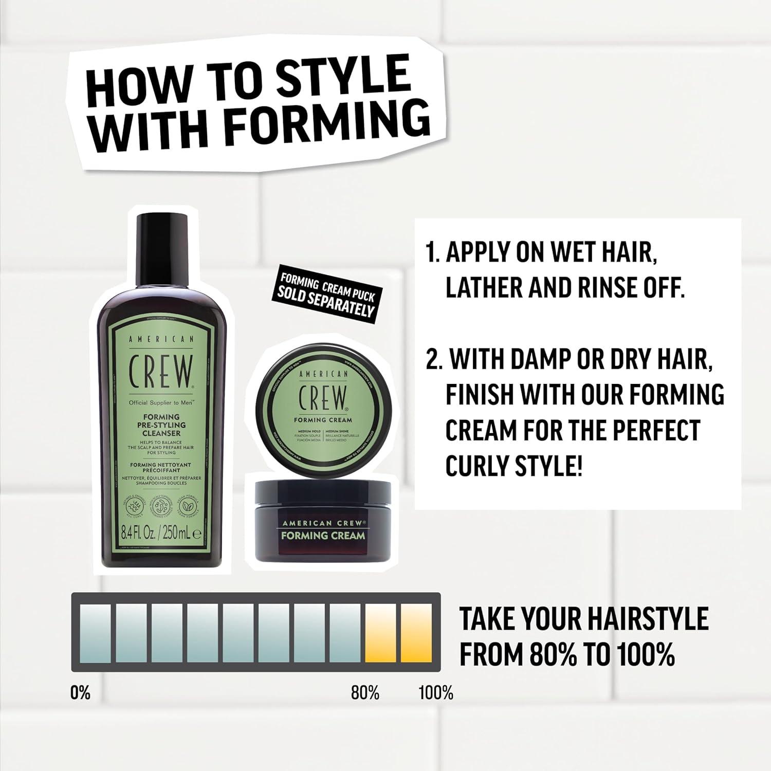 image:imageAMERICAN CREW Mens PreStyler Forming Shampoo for Textured amp Curly Hair AntiFrizz amp Curl Defining With Jojoba Oil Vegan 85 fl oz