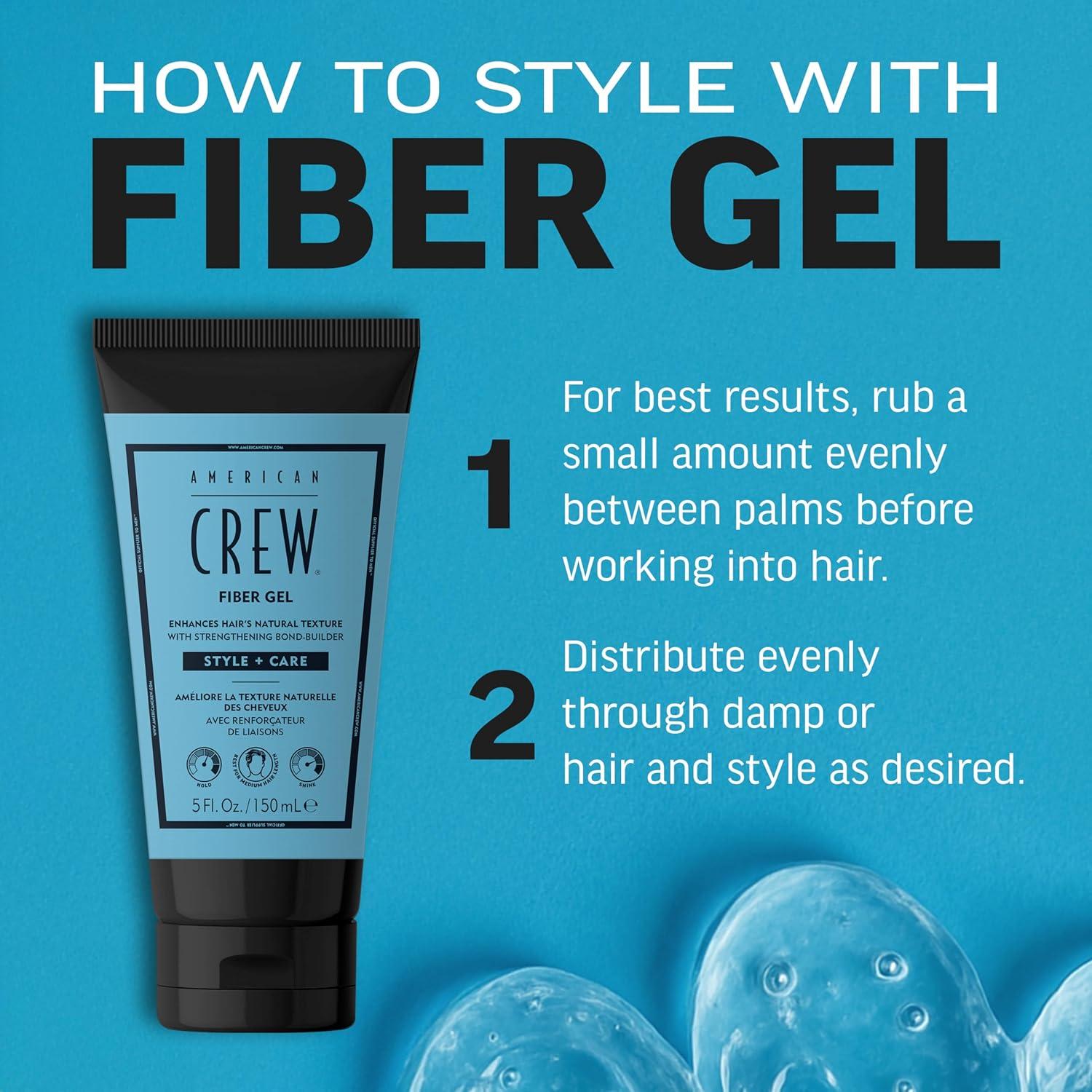 image:imageAMERICAN CREW Fiber Gel Hybrid Styling Hair Gel For Men Medium Hold With Natural Finish 5 fl oz
