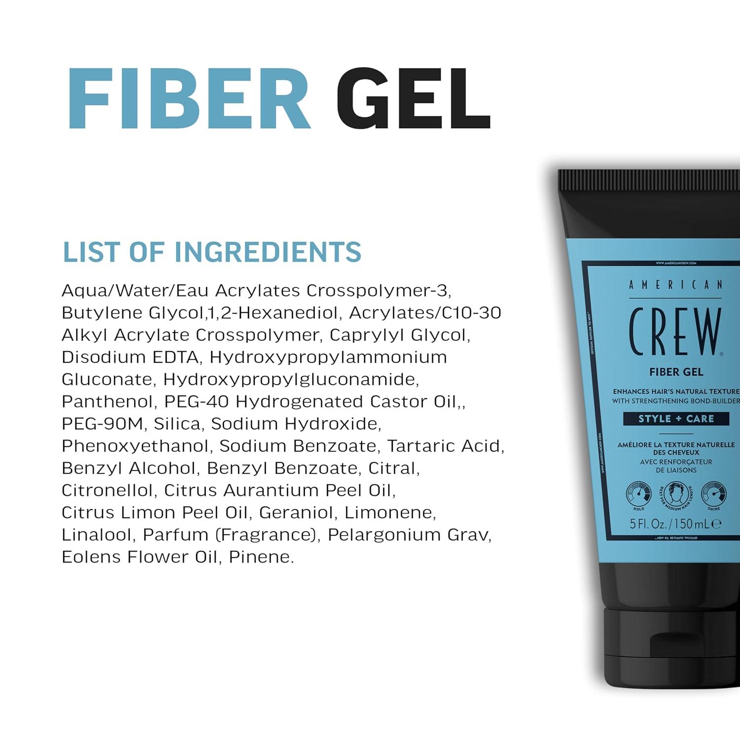 image:imageAMERICAN CREW Fiber Gel Hybrid Styling Hair Gel For Men Medium Hold With Natural Finish 5 fl oz