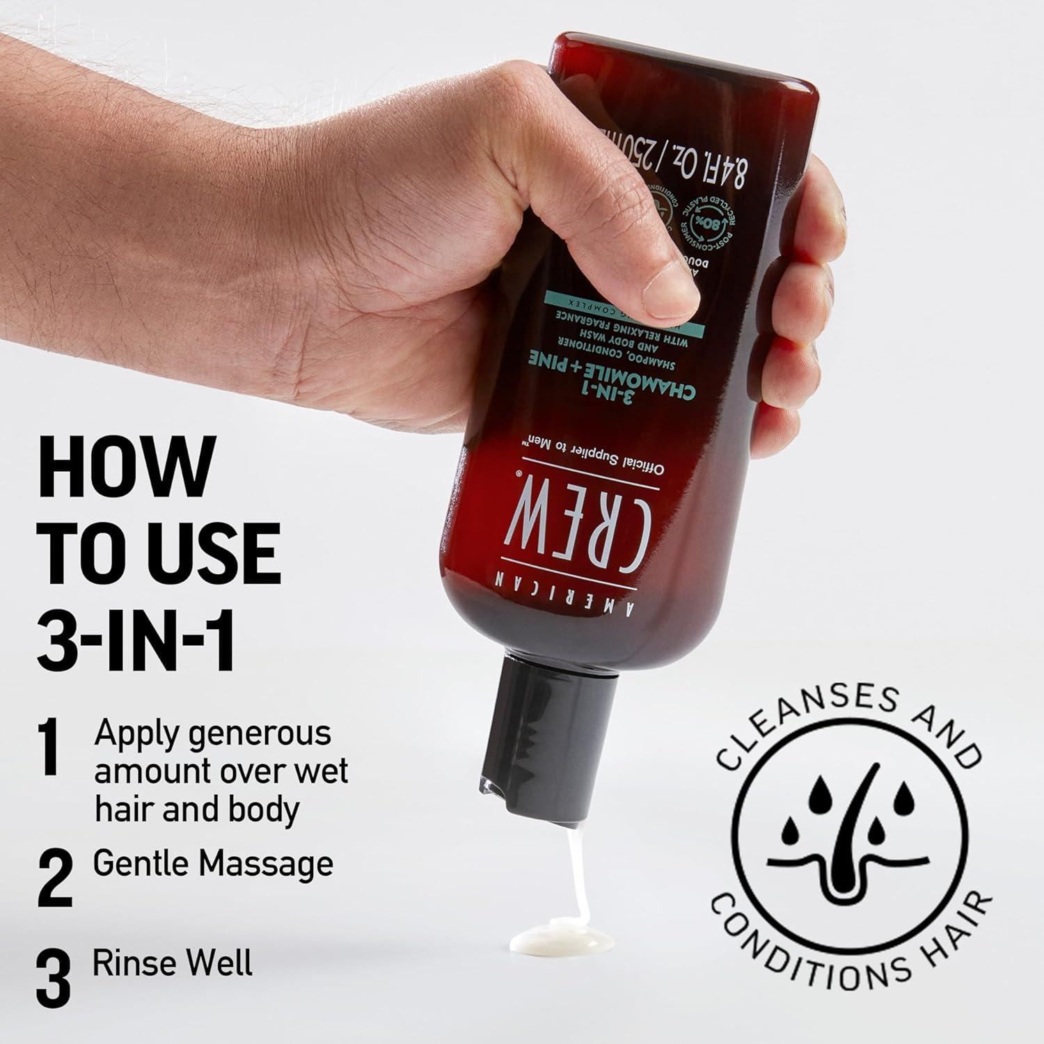 image:imageAmerican Crew Shampoo Conditioner amp Body Wash for Men 3in1 33 Fl OzChamomile Pine