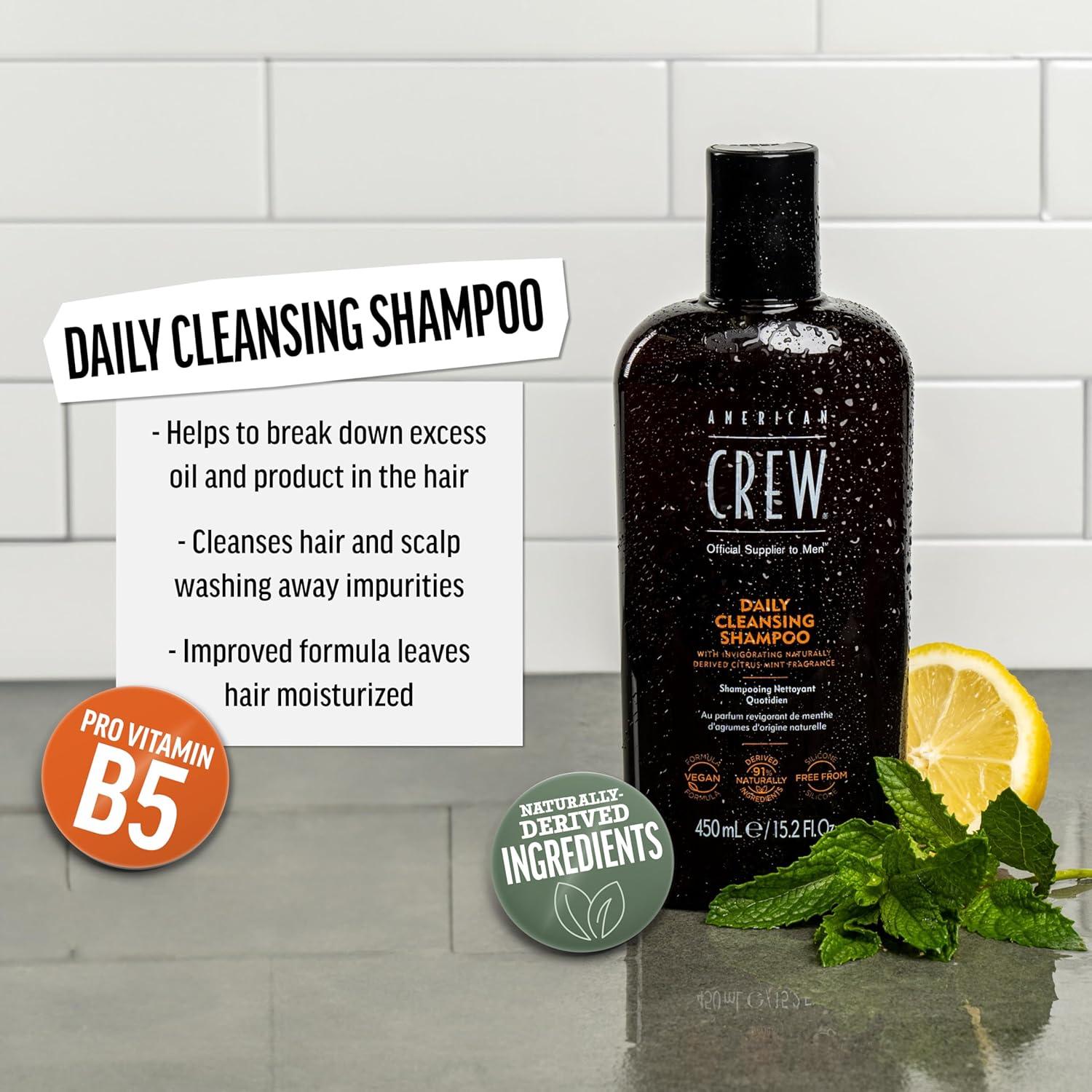 image:imageAmerican Crew Shampoo for Men Daily Cleanser Naturally Derived Vegan Formula Citrus Mint Fragrance 338 Fl Oz845 Fl Oz Pack of 1