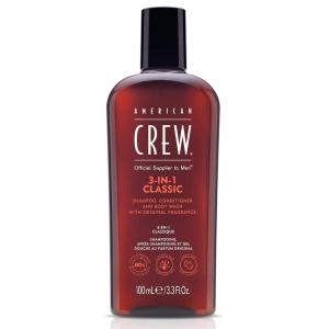 American Crew Shampoo, Conditioner & Body Wash for Men, 3-in-1, 3.3 Fl Oz(Classic)