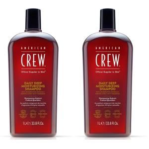 American Crew Shampoo for Men, Daily Deep Moisturizer, Naturally Derived, Vegan Formula, Citrus Mint Fragrance, 33.8 Fl Oz(33.8 Fl Oz (Pack of 2))